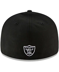 Men's Black Las Vegas Raiders Omaha Script Low Profile 59Fifty Fitted Hat