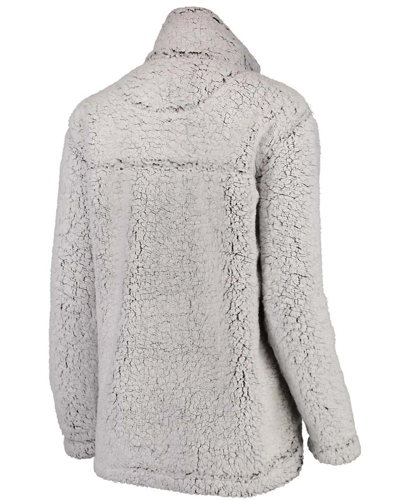 Women's Gray Alabama Crimson Tide Sherpa Super-Soft Quarter-Zip Pullover Jacket
