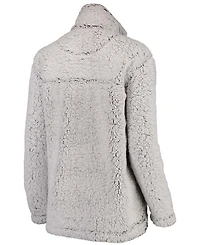 Women's Gray Alabama Crimson Tide Sherpa Super-Soft Quarter-Zip Pullover Jacket