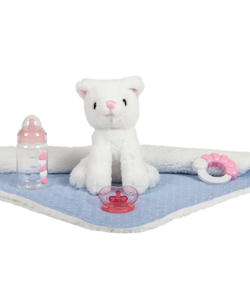 Jc Toys La Newborn 15" Real Girl Baby Doll with Pet Cat Set, 10 Pieces