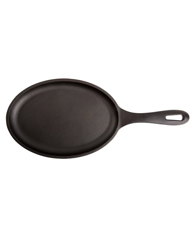 Victoria Cast Iron Fajita Skillet. Black Serving Platter Seasoned