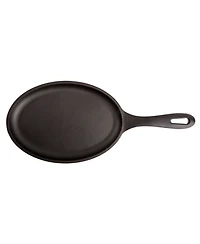 Victoria Cast Iron Fajita Skillet. Black Serving Platter Seasoned