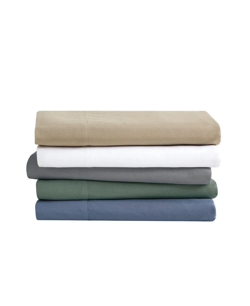 London Fog Garment Wash Solid 7 Piece Sheet Set, Split King