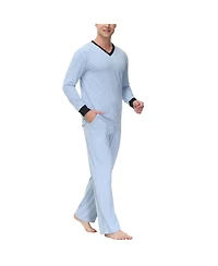 Ink+Ivy Men's Heat retaining Two Piece V-Neck & Lounge Pants Pajama Set
