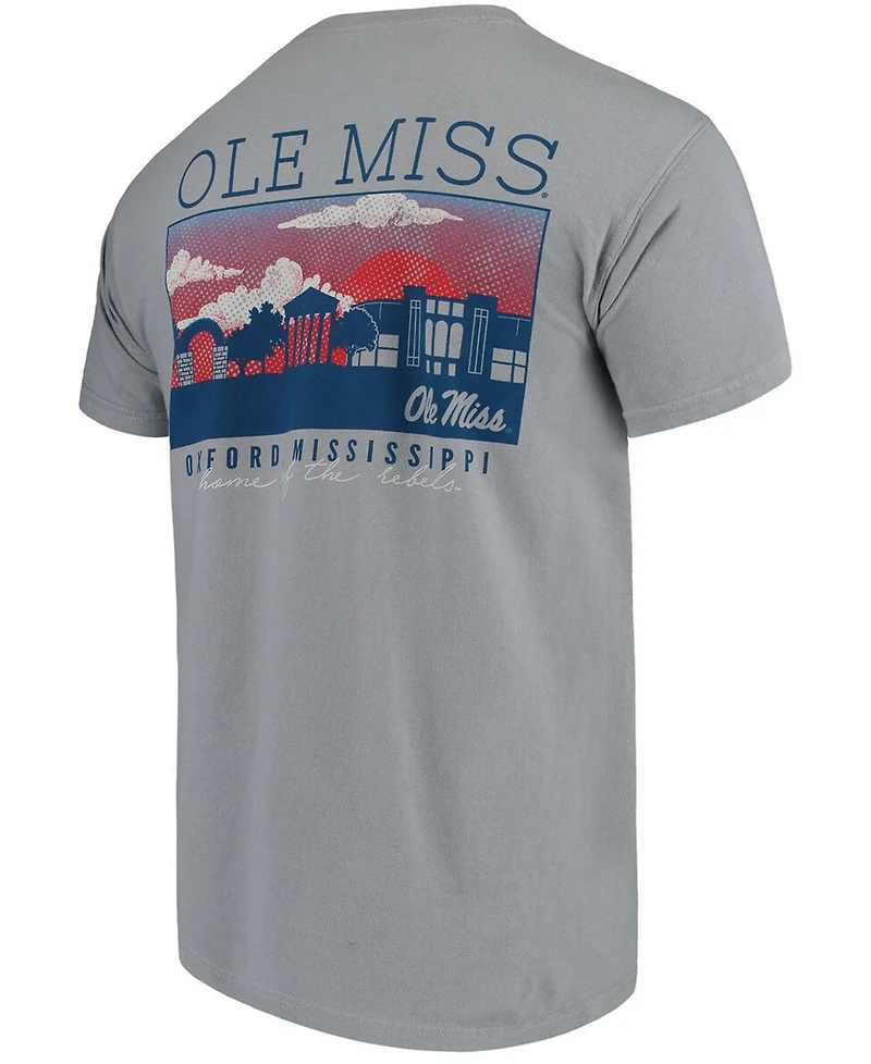 Men's Gray Ole Miss Rebels Comfort Colors Campus Scenery T-shirt
