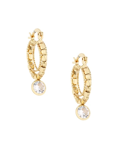 Ettika Beaded Crystal Hoop Earrings