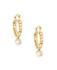 Ettika Beaded Crystal Hoop Earrings