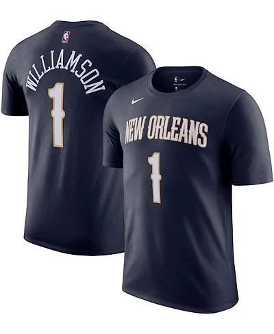 Men's Zion Williamson Navy New Orleans Pelicans Name & Number T-shirt