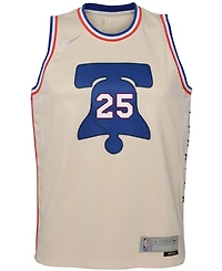 Big Boys and Girls Ben Simmons Cream Philadelphia 76Ers 2020/21 Swingman Player Jersey - Earned Edition