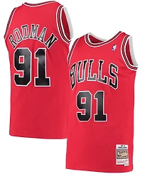 Men's Dennis Rodman Red Chicago Bulls Hardwood Classics 1997-98 Swingman Jersey
