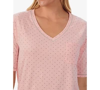 Cuddl Duds Printed Elbow-Sleeve Top & Capri Pants Pajama Set