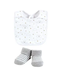Hudson Baby Unisex 5Pk Bandana Bibs and Socks Set