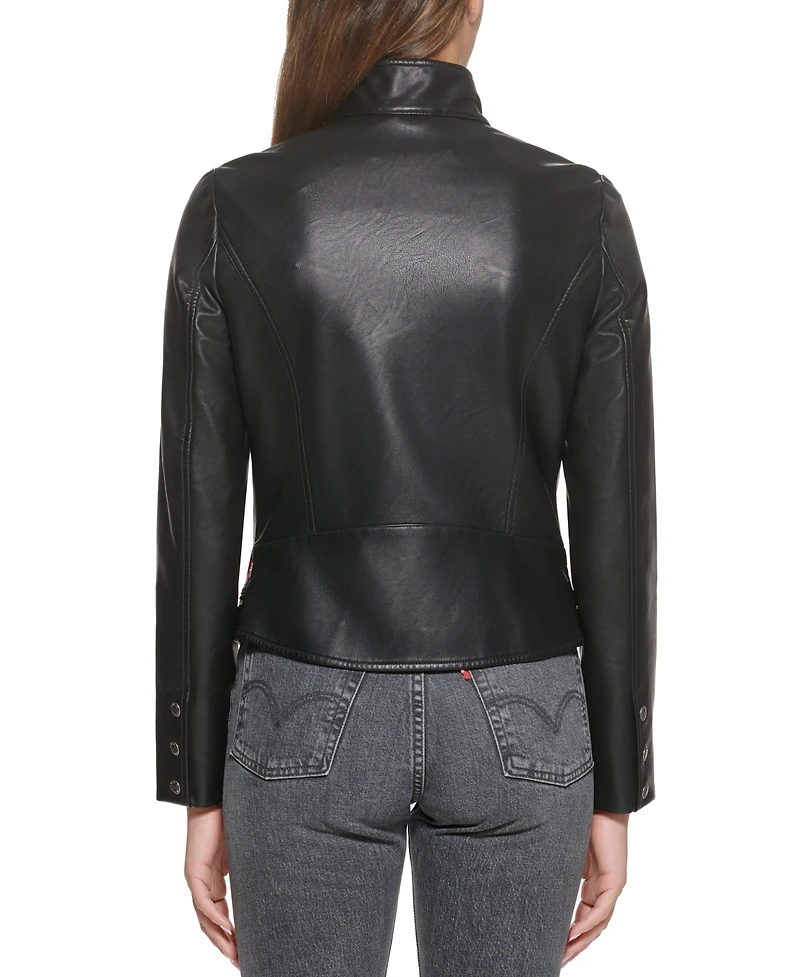 Levi's Women's Faux Leather Latch Collar Racer Jacket