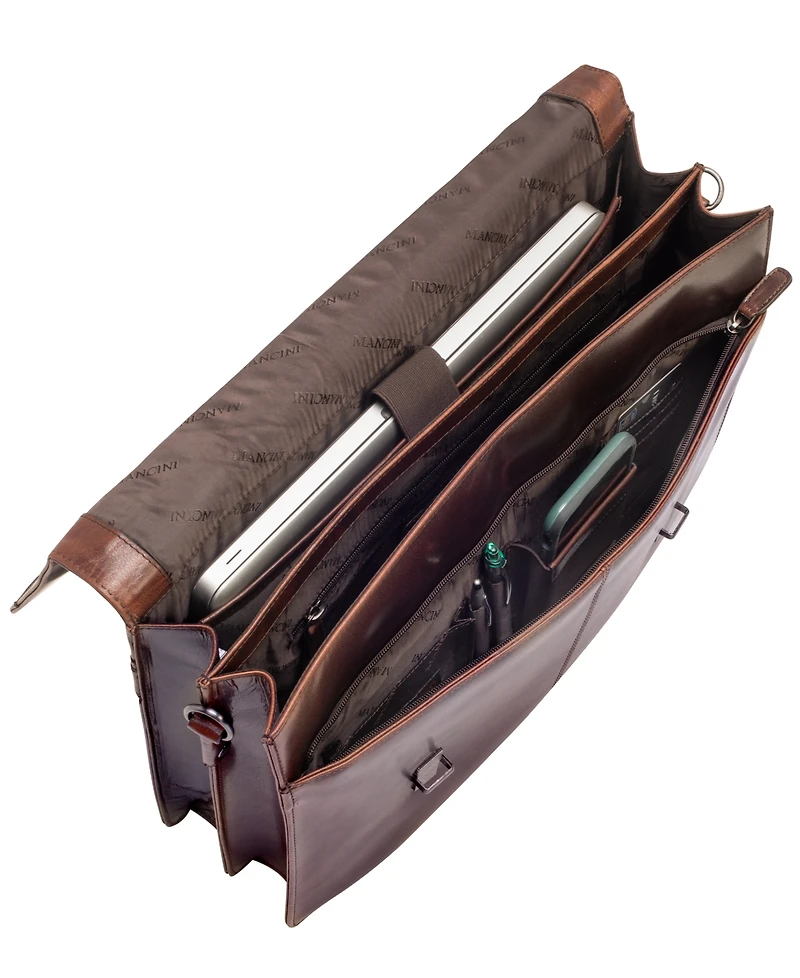Men's Buffalo Collection Double Compartment 15.6" Laptop and Tablet Briefcase