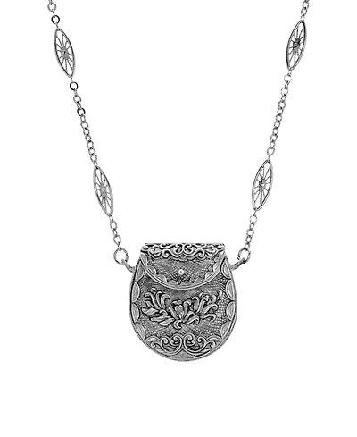 2028 Filigree Purse Pouch Necklace