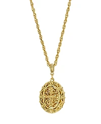 2028 Cross Filigree Locket Necklace