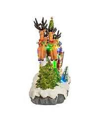 Kurt Adler 8.7" Battery-Operated Led Musical Santa and Sleigh Table Piece