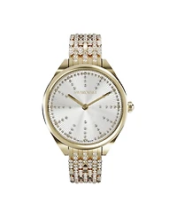 Swarovski Women's Attract Watch Champagne Gold-Tone and Champagne White Physical Vapor Deposition Stainless Steel Bracelet Watch 36 mm x 30 mm