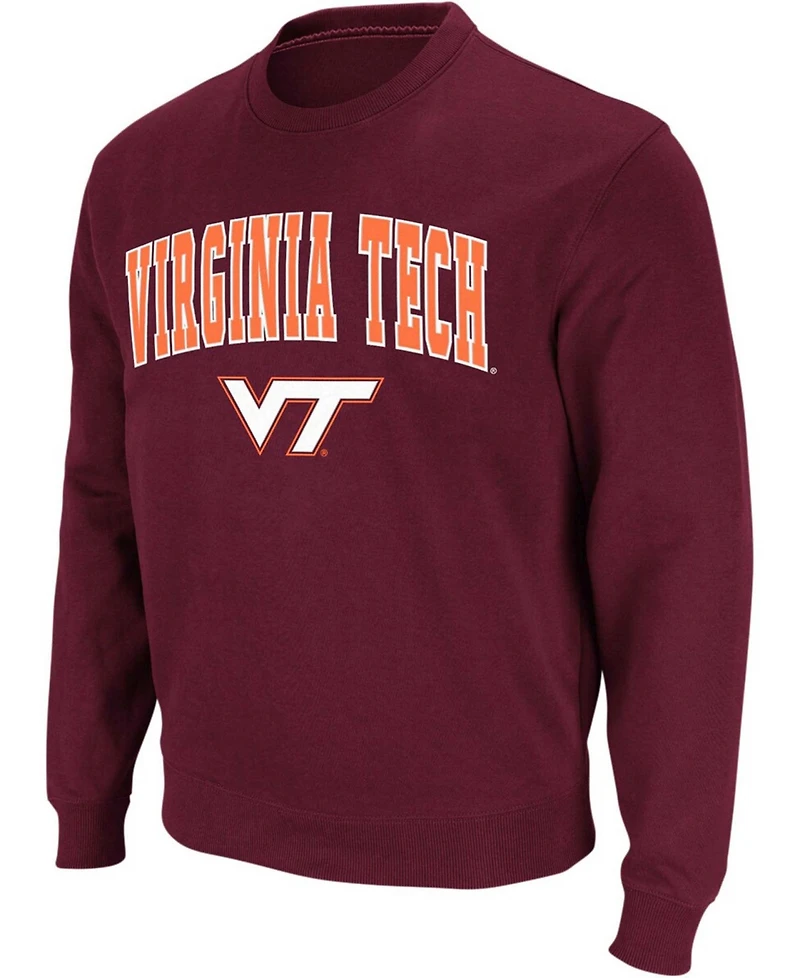 Colosseum Men's Virginia Tech Hokies Arch and Logo Crew Neck Sweatshirt