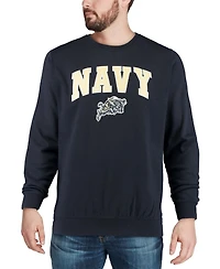 Colosseum Men's Navy Midshipmen Arch and Logo Crew Neck Sweatshirt
