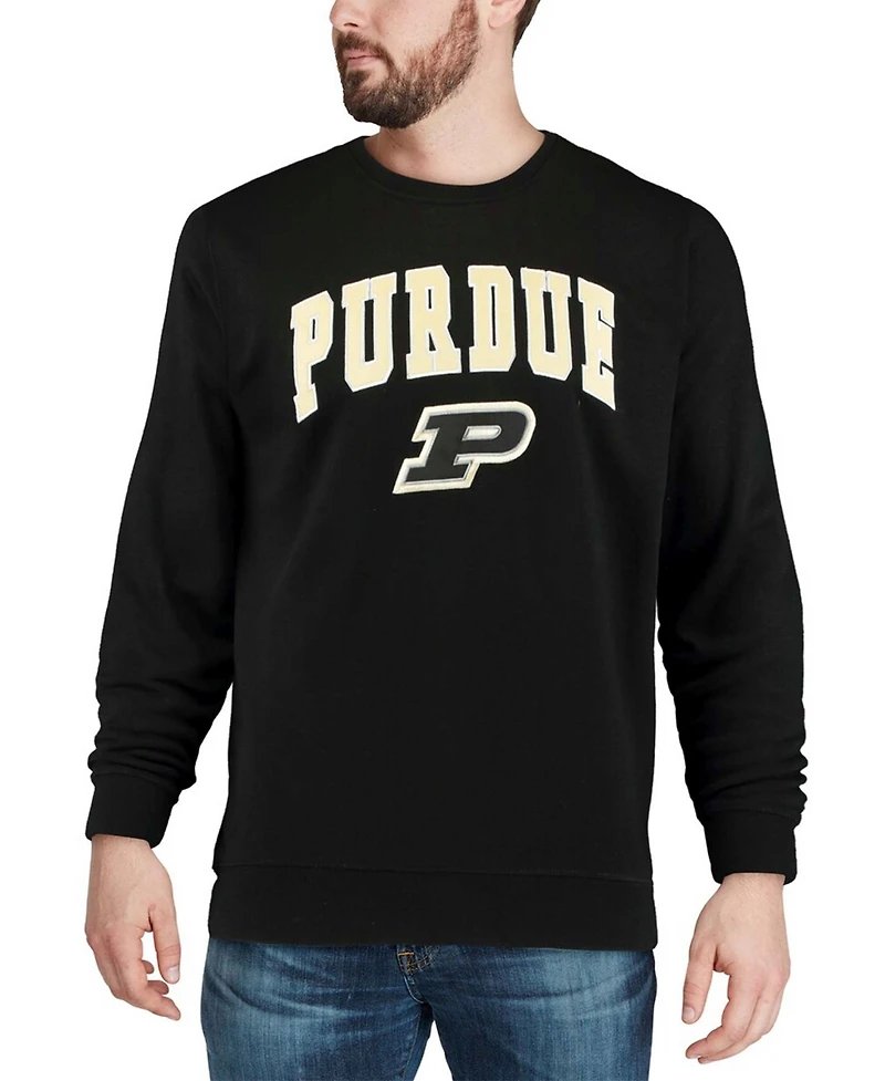 Colosseum Men's Purdue Boilermakers Arch & Logo Crew Neck Sweatshirt