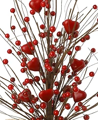 Glitzhome 18" Lighted Valentine's Berry Heart Table Tree