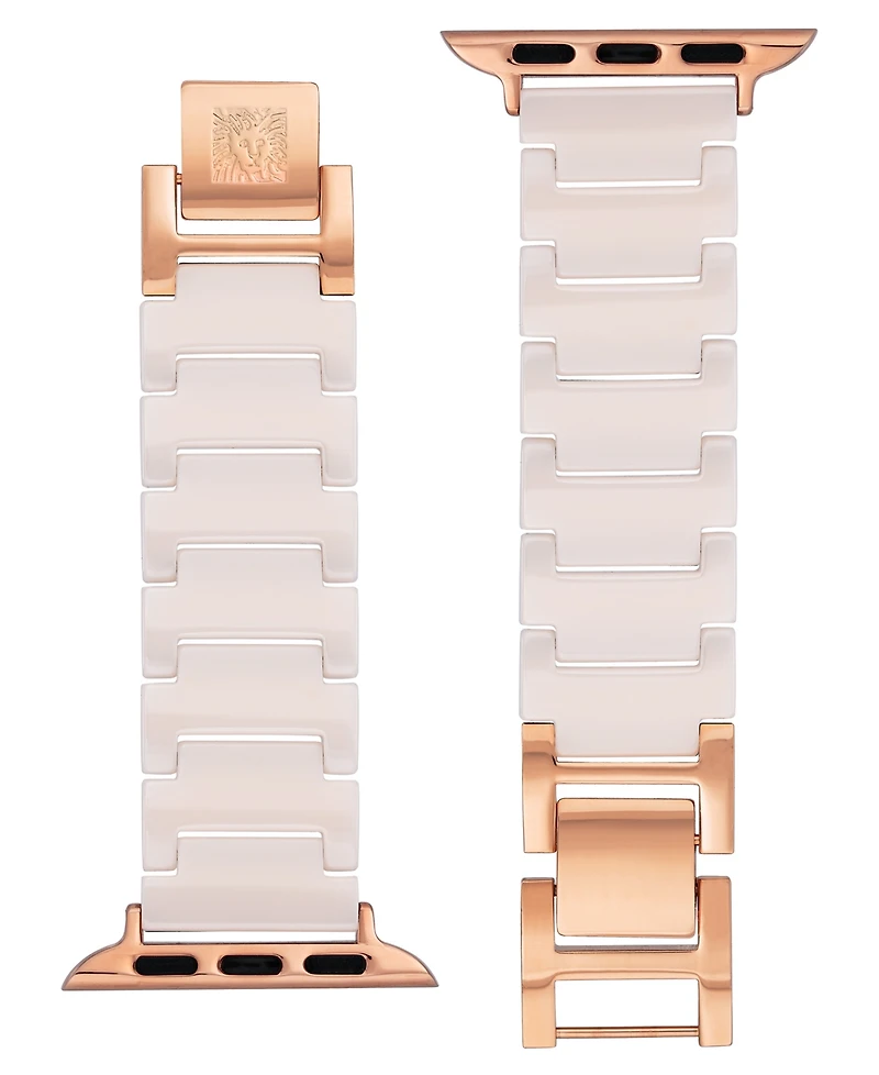 Anne Klein Women's Blush Ceramic Bracelet designed for Apple Watch 42mm (Series 1-3 only) & 44/45/46/49mm (Ultra & Ultra 2