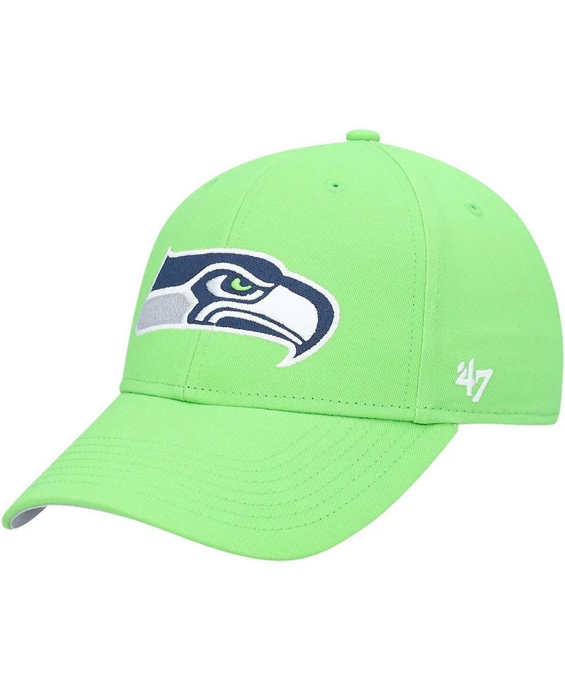 Boys Neon Green Seattle Seahawks Basic Secondary Mvp Adjustable Hat