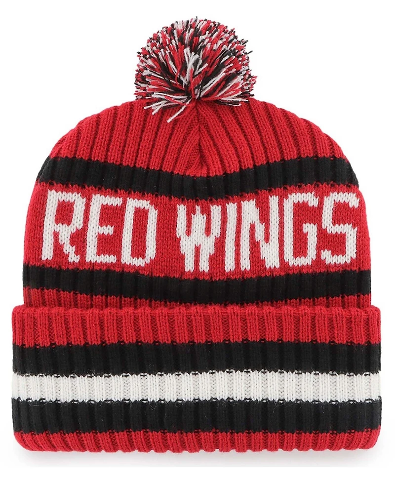 Men's Red Detroit Red Wings Bering Cuffed Knit Hat with Pom