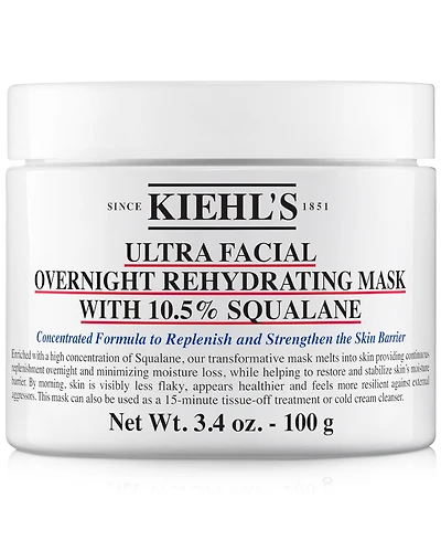 Kiehl's Since 1851 Ultra Facial Overnight Hydrating Mask With 10.5% Squalane, 3.4 oz.