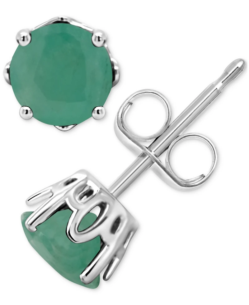 Sapphire Solitaire Stud Earrings (1-1/5 ct. t.w.) Sterling Silver (Also Ruby & Emerald)