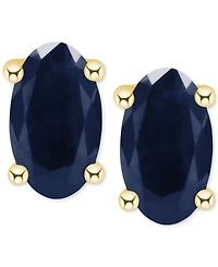 Sapphire Oval-Cut Stud Earrings (3/4 ct. t.w.) 14k Gold (Also Emerald, Ruby, & Tanzanite)