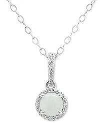 Aquamarine Solitaire 18" Pendant Necklace (3/8 ct. t.w.) in Sterling Silver