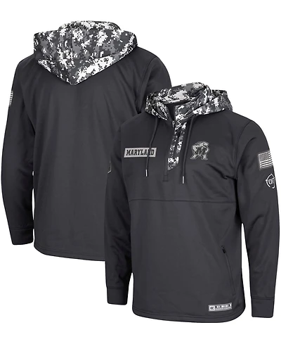 Men's Colosseum Charcoal Maryland Terrapins Oht Military-Inspired Appreciation Digital Camo Quarter-Zip Hoodie