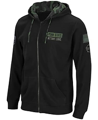Men's Black Penn State Nittany Lions Oht Military-Inspired Appreciation Waffle Full-Zip Hoodie