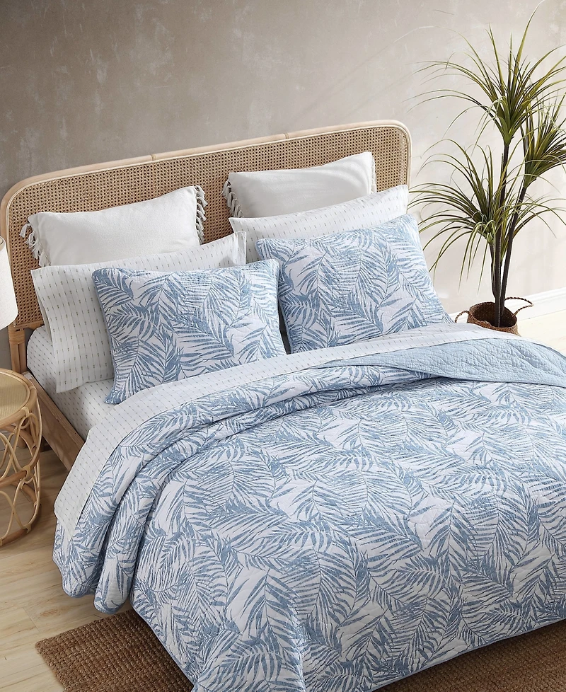 Closeout! Tommy Bahama Home Palmday Cotton Reversible 2 Piece Quilt Set, Twin