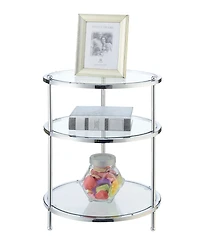 Royal Crest 3 Tier Round Glass End Table