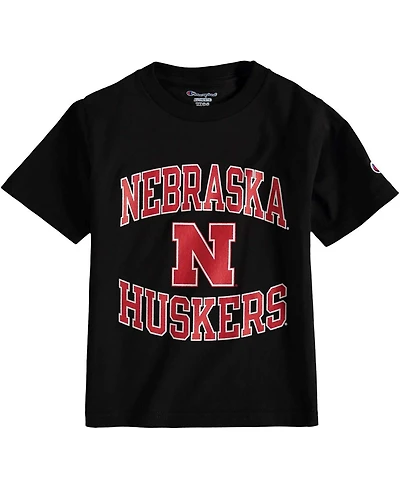 Big Boys and Girls Black Nebraska Huskers Circling Team Jersey T-shirt