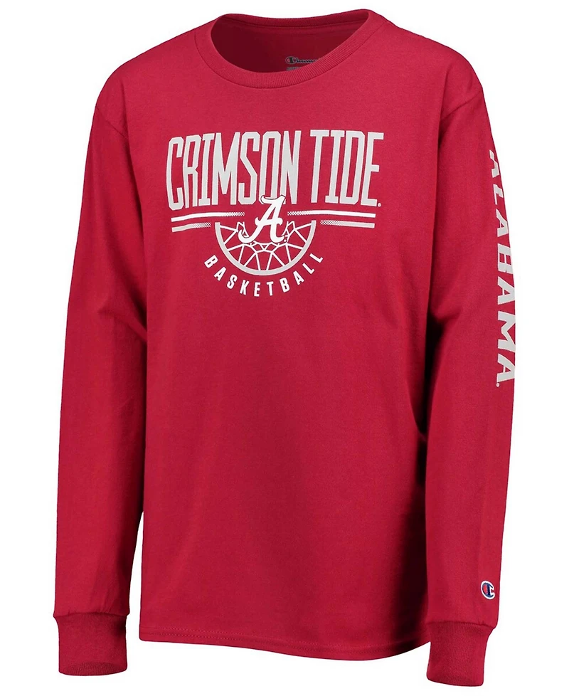 Big Boys and Girls Crimson Alabama Crimson Tide Basketball Long Sleeve T-shirt
