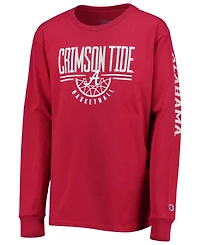 Big Boys and Girls Crimson Alabama Crimson Tide Basketball Long Sleeve T-shirt