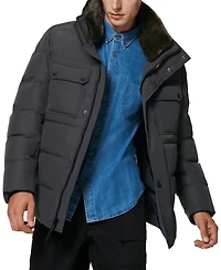 Marc New York Men's Godwin Quilted Trucker Jacket with Removable Faux-Fur Trim