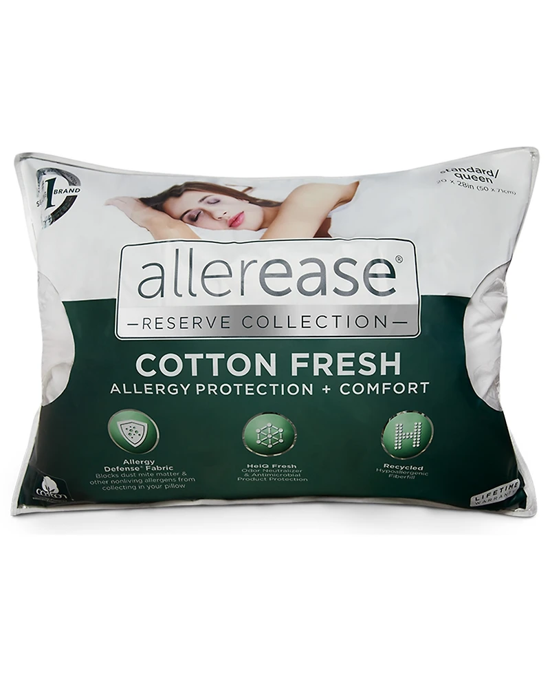 AllerEase Reserve Cotton Fresh Pillow, Standard/Queen