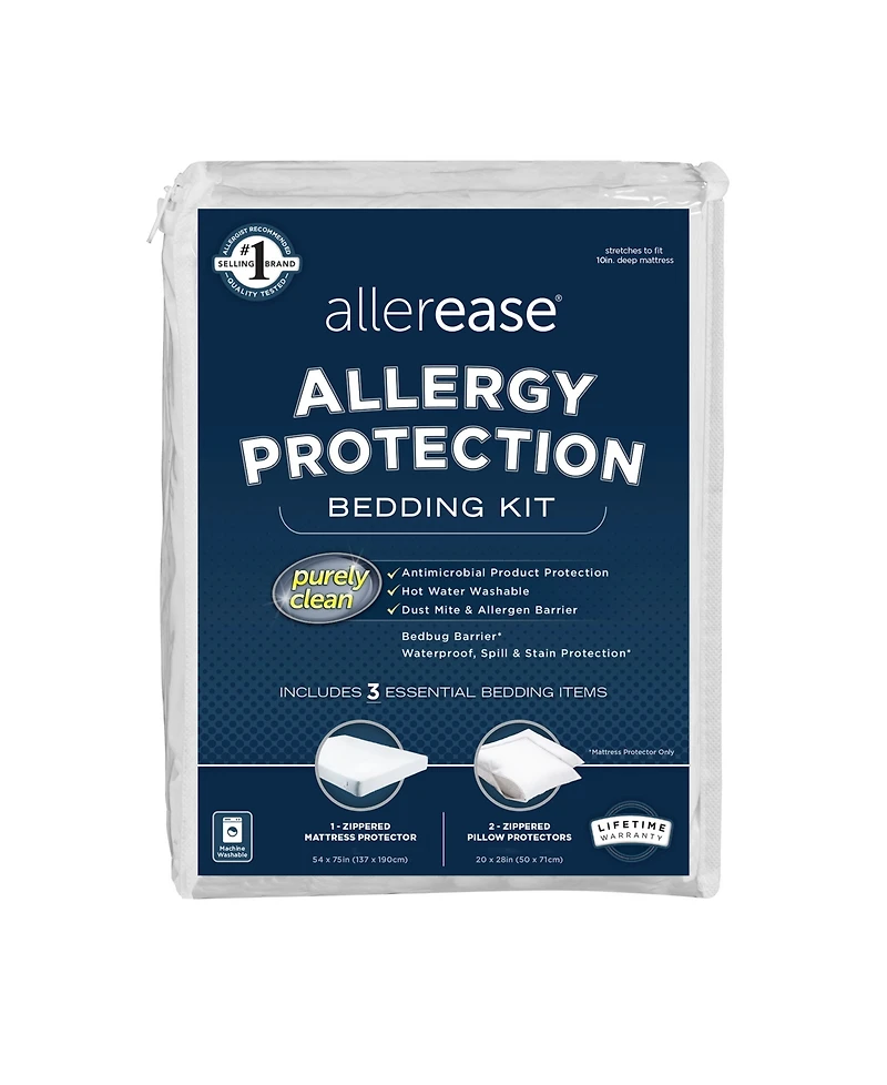 AllerEase The Bedroom Mattress Protector and Pillow Protector 3 Piece Set, King