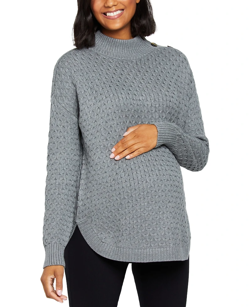 Motherhood Maternity Stitched Mock-Neck Maternity Sweater