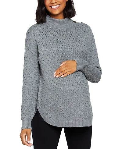 Motherhood Maternity Stitched Mock-Neck Maternity Sweater