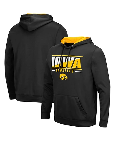 Men's Black Iowa Hawkeyes Slash Stack 2.0 Pullover Hoodie