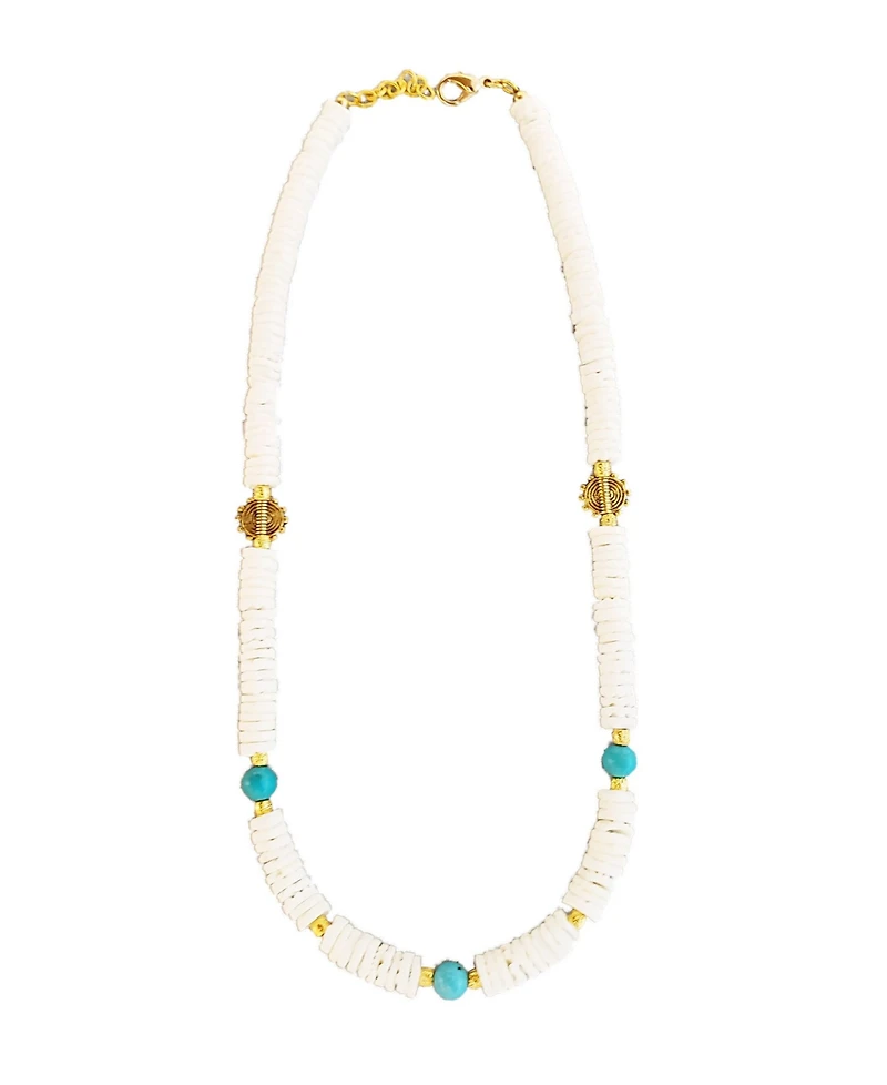 Porus Necklace with Faux Turquiose Stone