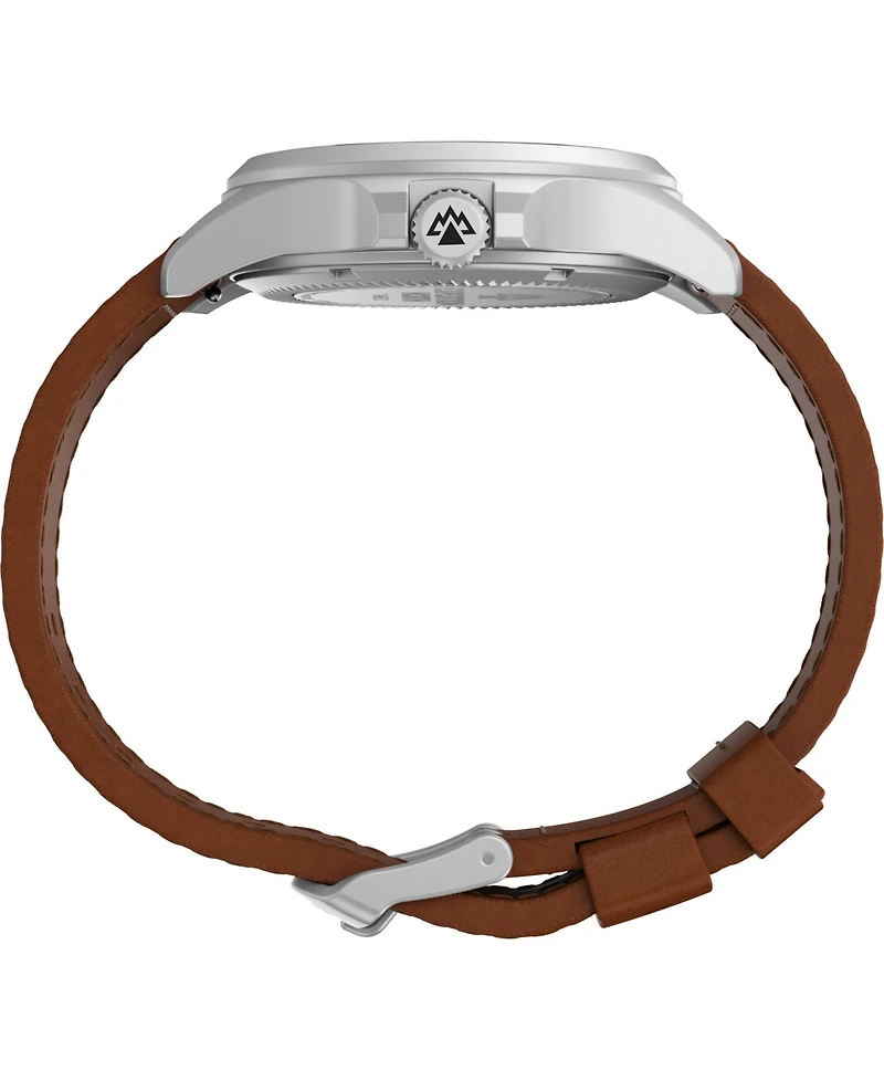 Timex Men's Solar Brown Leather Strap Watch 41 mm