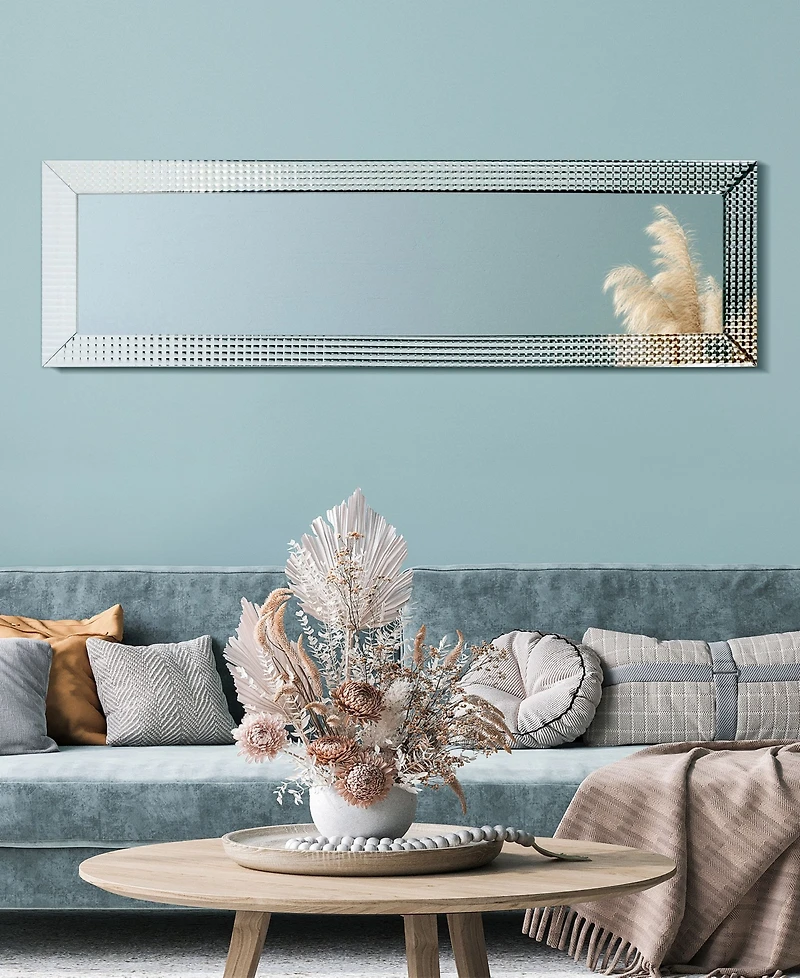 Empire Art Direct Solid Wood Frame Covered with Beveled Prism Mirror - 64" x 18"