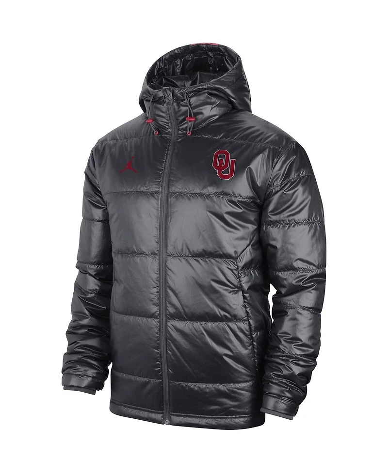Men's Anthracite Oklahoma Sooners Team Full-Zip Hoodie Jacket